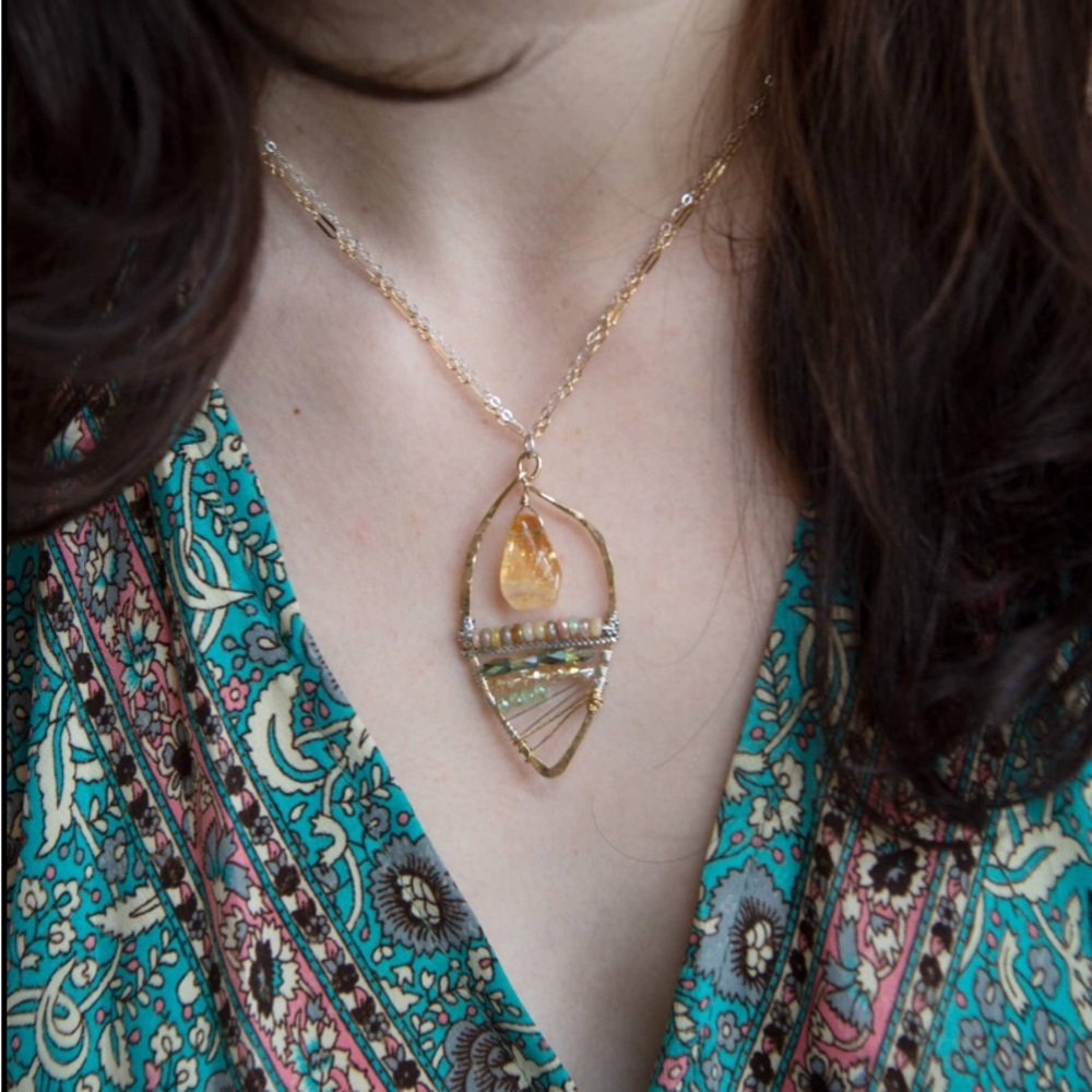 Drop of Sun Necklace-citrine